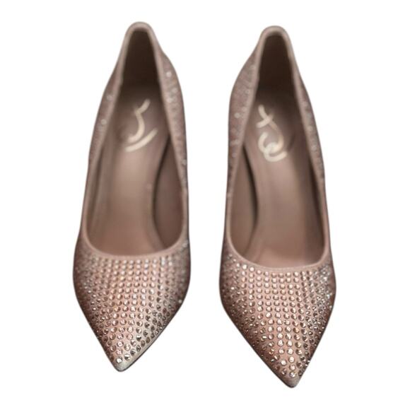 Sam Edelman Women's Antonia Flare-Heel Sparkle Toe Slip‎ Fashion Pumps Size 8.5 - Picture 1 of 9